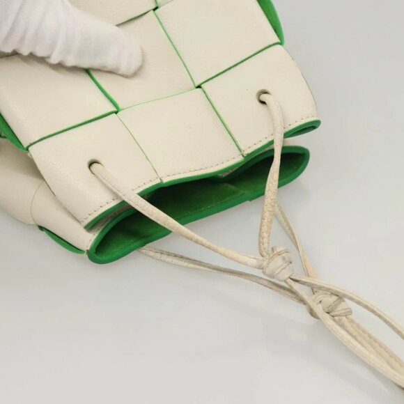 BOTTEGA VENETA MAXI INTRECCIATO Parakeet Small Cassette Bag Leather Auth - Picture 7 of 16